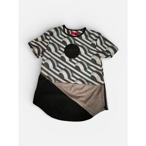 VIE+RICHE Paris Geometric-Print Shirt Marble Silk Tee Men's XL Streetwear Logo